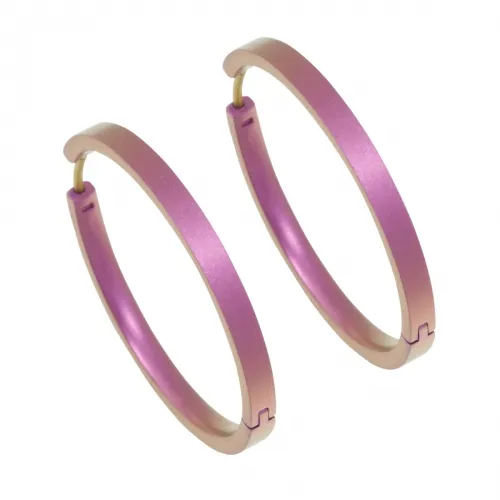 Large Full Pink Hoop Earrings